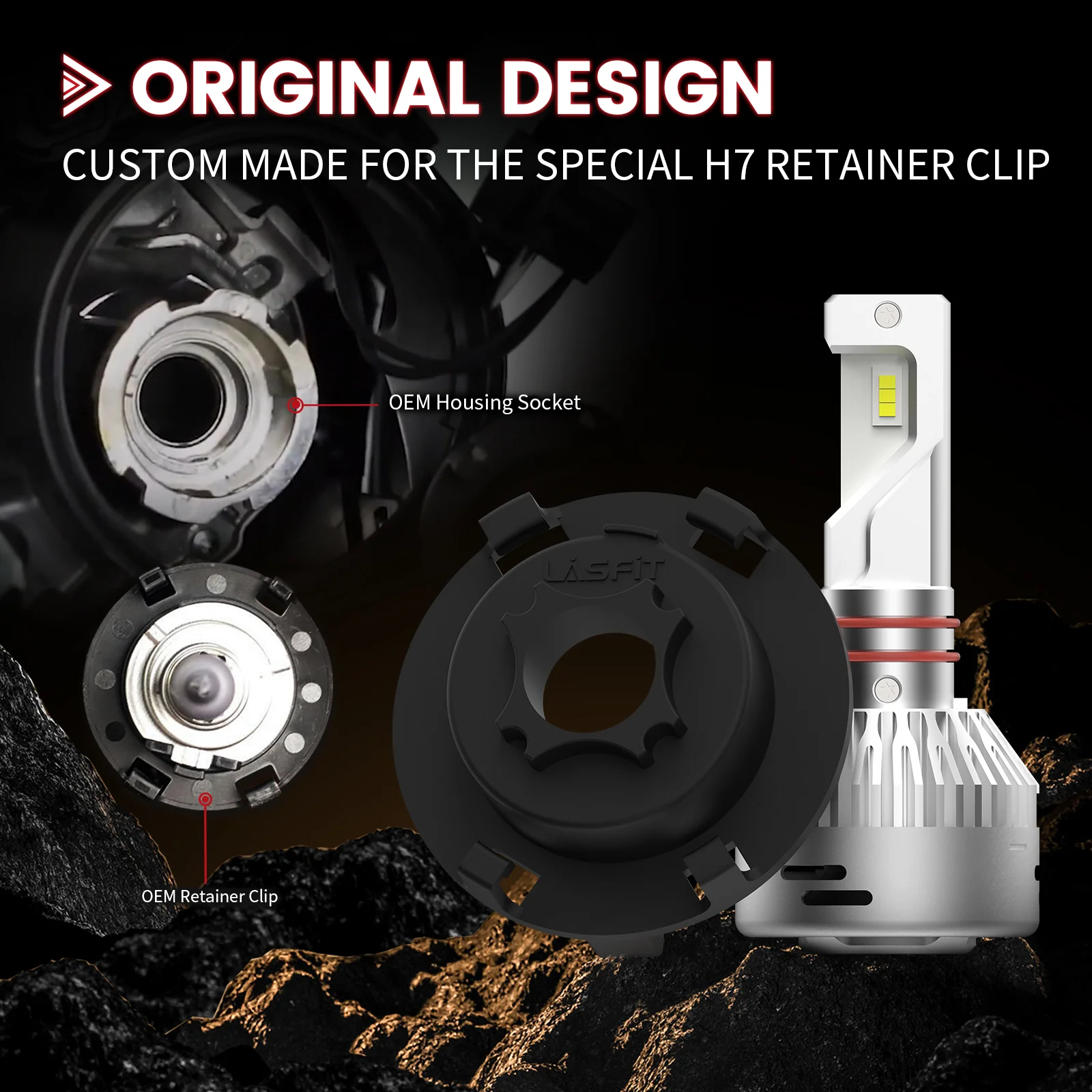 H7 LED Bulbs with Retainer Adapter Plug and Play Customized Design for Hyundai/Kia, 2 Bulbs - Image 3