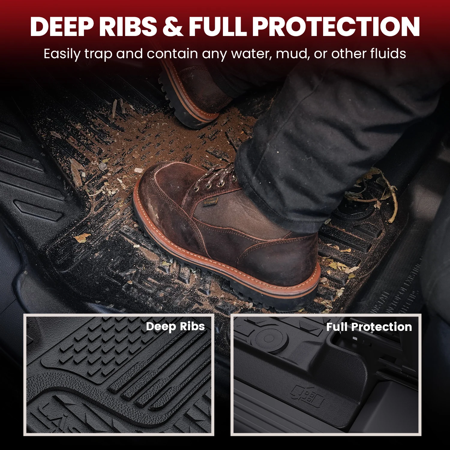 Fit for 2019-2024 Ram 1500 1st & 2nd Floor Mats, Only Fit Carpet Floor, Don't Fit Classic Model - Image 27